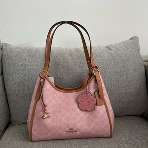 NWT! COACH Erin Shoulder Bag In Signature Canvas With Charms (CEL13) powder pink